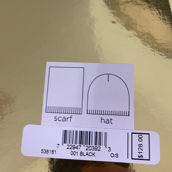 MICHAEL KORS 2 Pc Gift Set Knit Scarf & Hat /Beanie Black Silver Logo AUTHENTIC - Picture 6 of 6